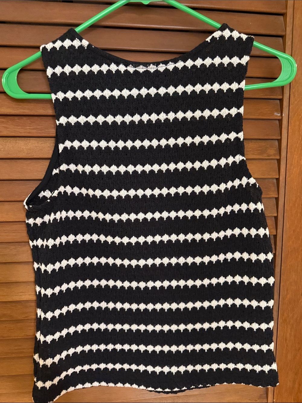 a new day Black and White Striped crochet Knit Tank Dress - Picture 4 of 4